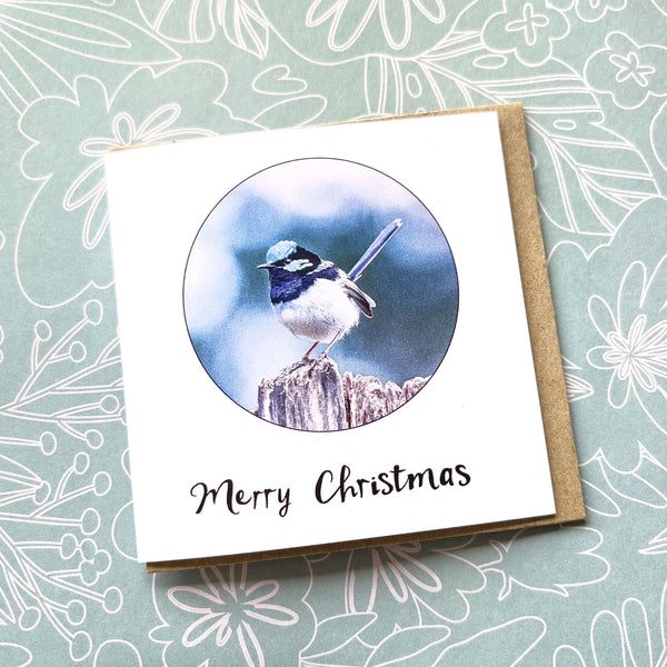 Superb Blue Wren- Christmas Card