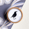 Black Currawong Bird Brooch - Tasmanian Handmade Nature Jewellery - Myrtle and Me