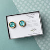 Blue Myrtle Tree Wooden Stud Earrings - Handmade From Eco Friendly Materials