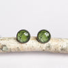 Green Gum Tree Stud Earrings - Made From Stainless Steel - Myrtle & Me Jewellery