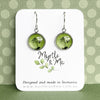 Green Myrtle Tree Drop Earrings - Handmade In Tasmania By Myrtle & Me Jewellery