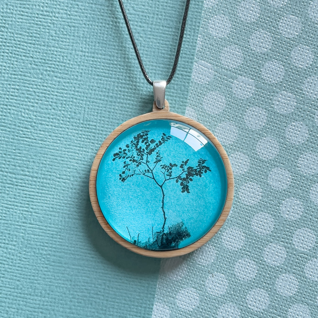 Blue Myrtle Tree Pendant - Handmade In Tasmania By Myrtle & Me Jewellery