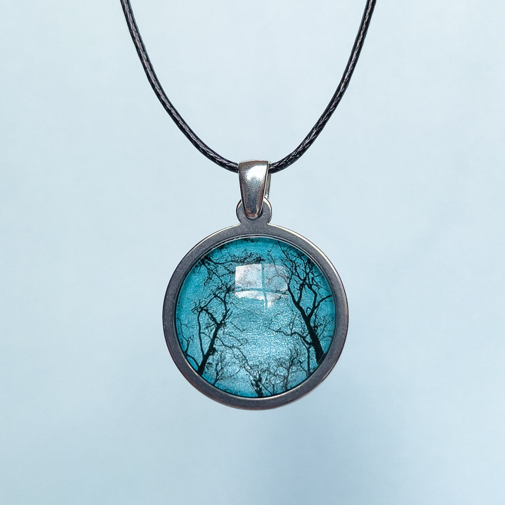 Blue Gum Tree Pendant - Made With Stainless Steel - Tasmanian Nature Jewellery