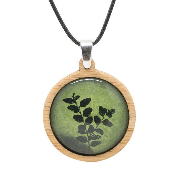 Green on sale leaf pendant