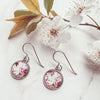 Pink Blossom Handmade Dangle Earrings - Myrtle & Me Tasmanian Jewellery