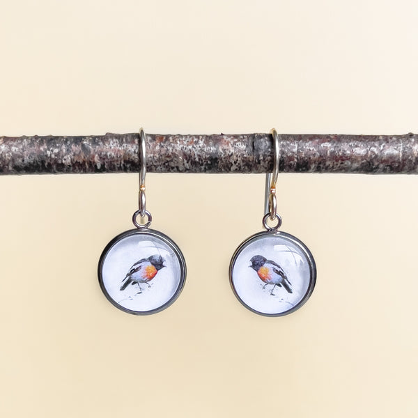 Scarlet Robin Dangle Earrings - Tasmanian Bird Jewellery - Handmade By Myrtle & Me