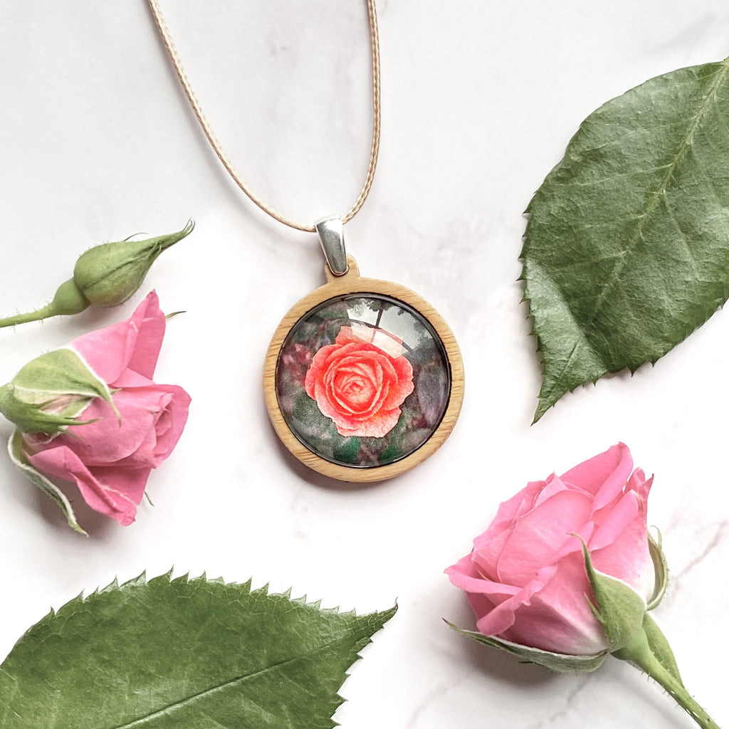 Tasmanian Rose Handmade Necklace - Town Of Chudleigh - Myrtle & Me Jewellery