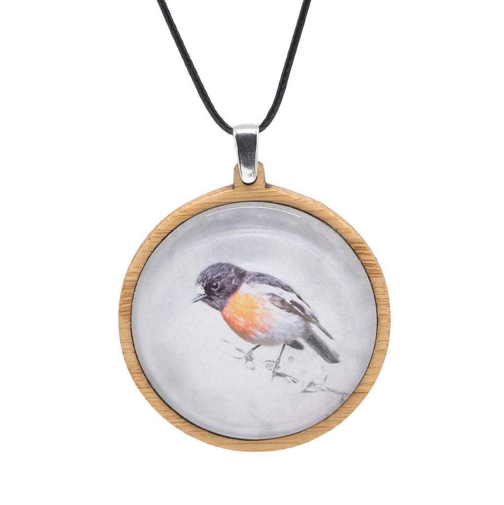 Scarlet Robin - Handmade Tasmanian Bird Necklace -Myrtle & Me Jewellery