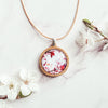Pink Blossom Flower Necklace - Handmade In Tasmania - Myrtle & Me