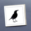 Black Currawong Greeting Card - Tasmanian Bird Photography
