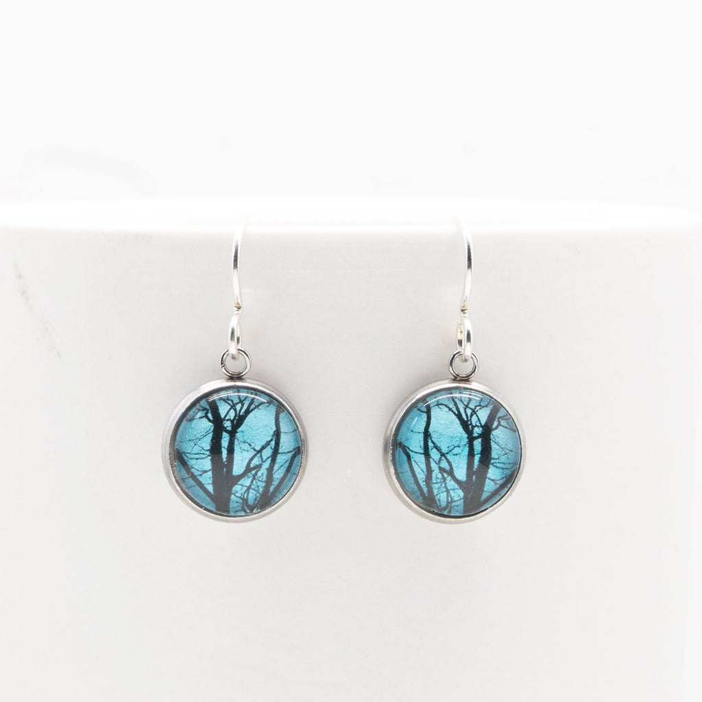 Blue Tasmanian Trees Handmade Drop Earrings - Myrtle & Me Jewellery