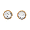White Buttongrass - Bamboo Stud Earrings-Earrings - Myrtle & Me