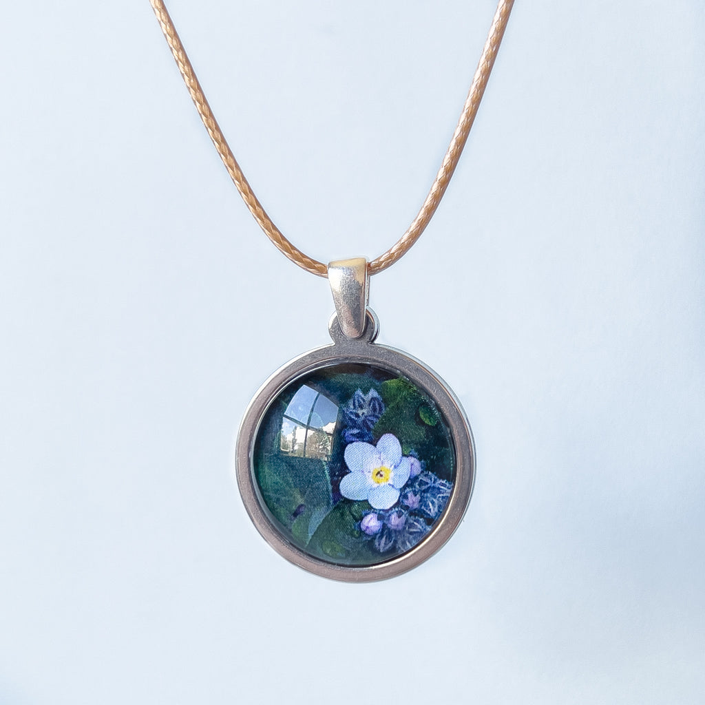 Forget Me Not Flower Pendant - Size Small - Made From Stainless Steel - Tasmanian Jewellery