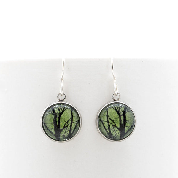 Green Tasmanian Trees Handmade Dangle Earrings - Myrtle & Me Jewellery