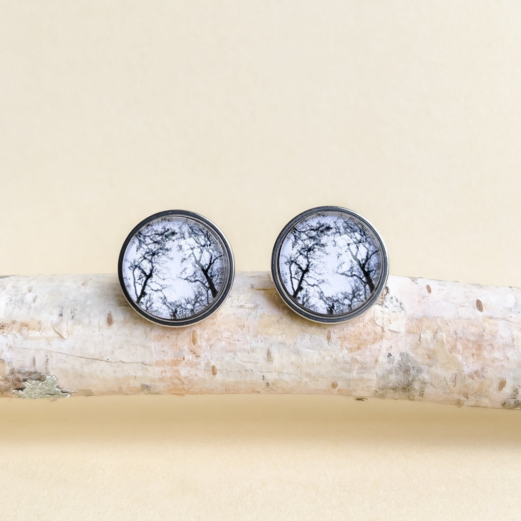 White Gum Tree Stud Earrings - Made From Stainless Steel - Myrtle & Me Jewellery
