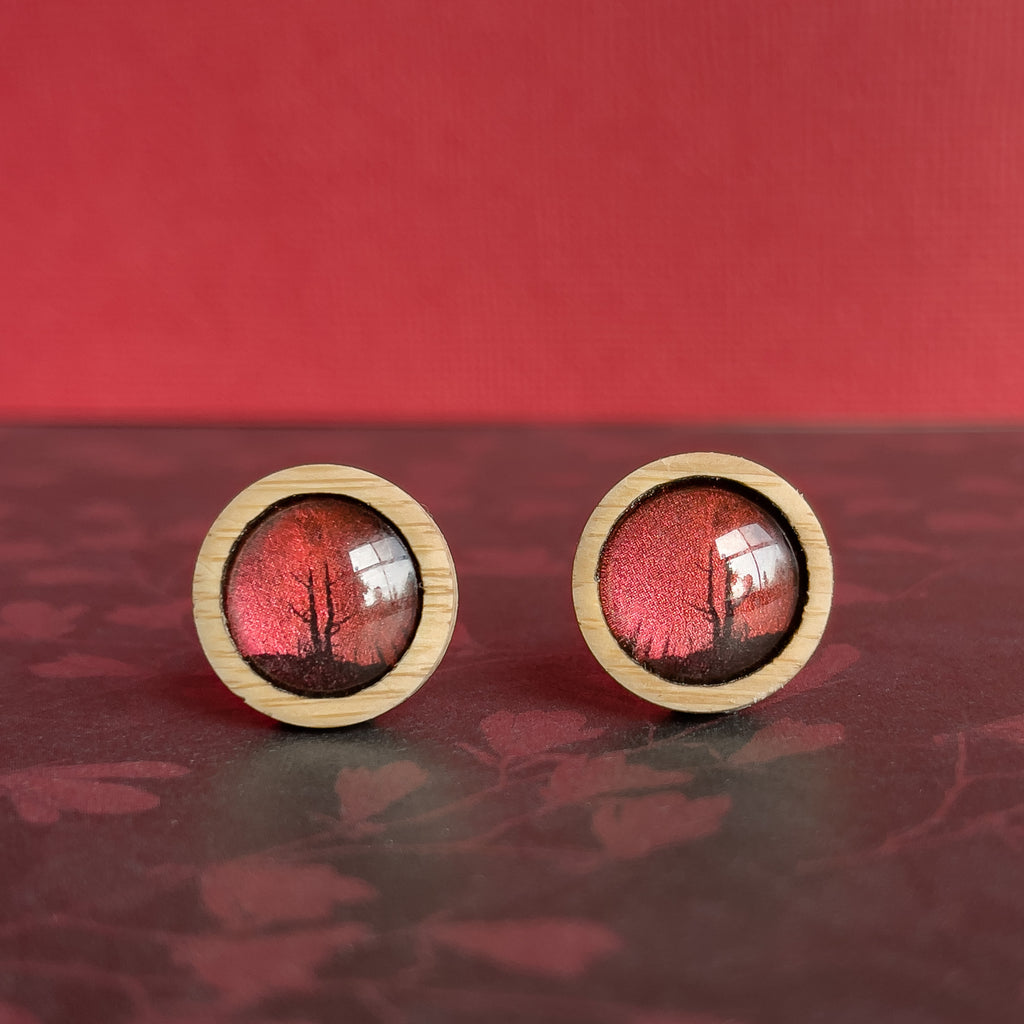 Red King Billy Pine Bamboo Earrings - Tasmanian Winter Edition - Myrtle & Me